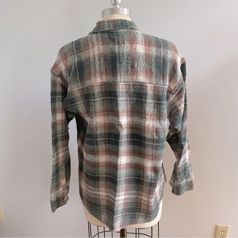 Jordache Vintage 1990’s Flannel Button Down Top- Multicolored- Size Medium - Picture 6 of 7